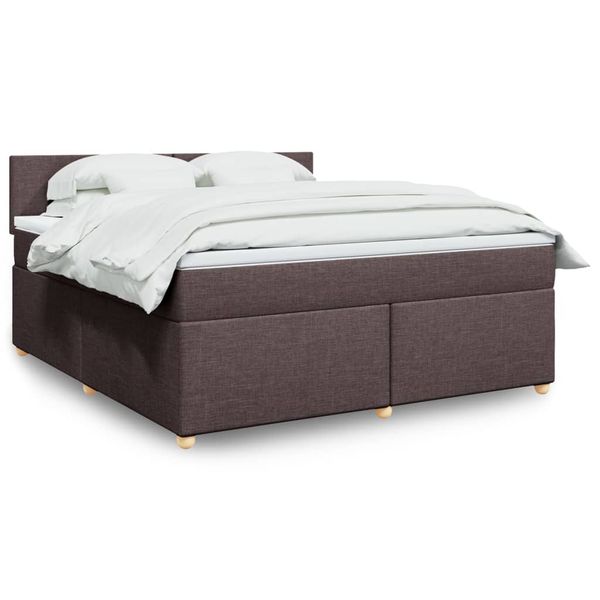 vidaXL Boxspring posteľ s matracom tmavohnedá 180x200 cm látka