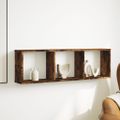 vidaXL Nástenná skrinka 100x16x30 cm dymový dub kompozitné drevo