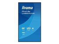 iiyama ProLite LH8664UHS-B3AG - 86" Trieda uhlopriečky (85.6" zobraziteľný) displej LCD s LED podsvietením - digital signage - s vstavaným prehrávačom médií SoC - Android - 4K UHD (2160p) 3840 x 2160 - čierna (rám), matný povrch