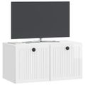 vidaXL Nástenná TV skrinka Biela s vysokým leskom 59,5 x 31 x 30 cm