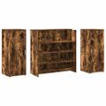 vidaXL Recepčný stôl dymový dub 180x50x103,5 cm kompozitné drevo