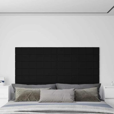 vidaXL Nástenné panely 12 ks čierne 90x15 cm zamat 1,62 m²