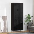 vidaXL Highboard Čierny dub 69,5 x 34 x 180 cm Kompozitné drevo