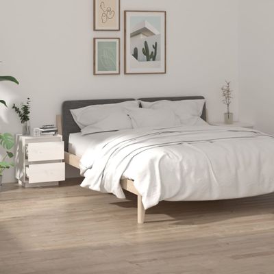 vidaXL Nočné stolíky 2 ks biele 40x35x50 cm masívne borovicové drevo