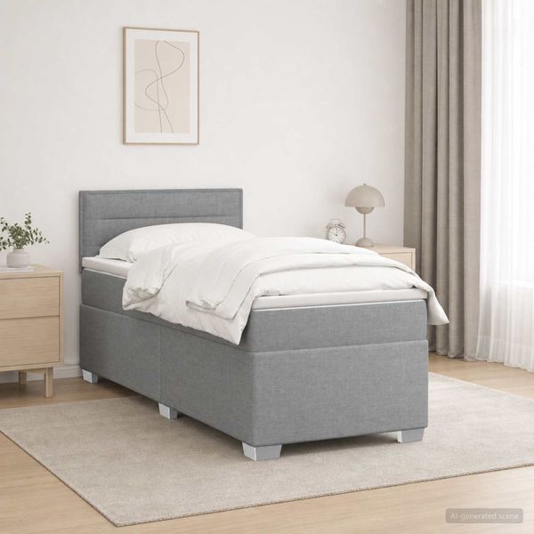 vidaXL Posteľ boxspring s matracom Svetlosivá 80 x 200 cm Látka