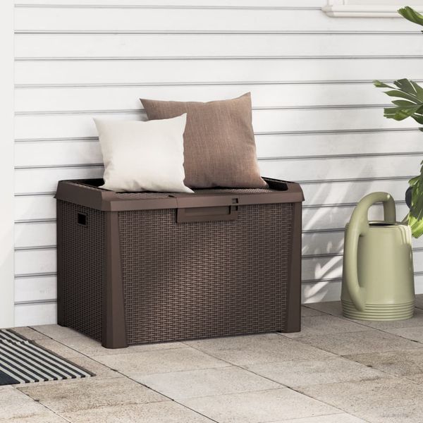 vidaXL Záhradný úložný box hnedý 125 l PP