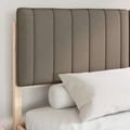vidaXL Rám postele s čalúneným čelom Sivohnedá 150 x 200 cm
