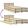 vidaXL Posteľný rám so zásuvkami dub sonoma 75x190 cm kompozitné drevo