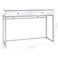 vidaXL Zrkadlový konzolový stolík, oceľ a sklo 107x33x77 cm