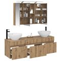 vidaXL Set kabinetov do kúpeľne 4 ks Dub artisan Kompozitné drevo