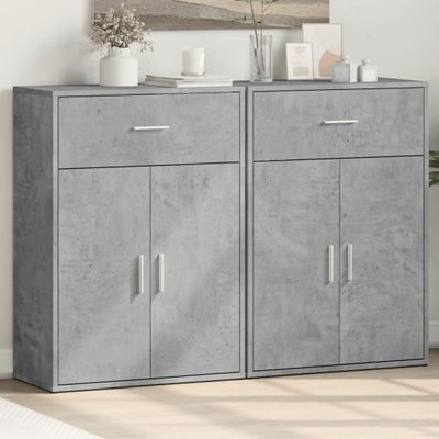 vidaXL Komody 2 ks betónovosivé 60x30x84 cm kompozitné drevo