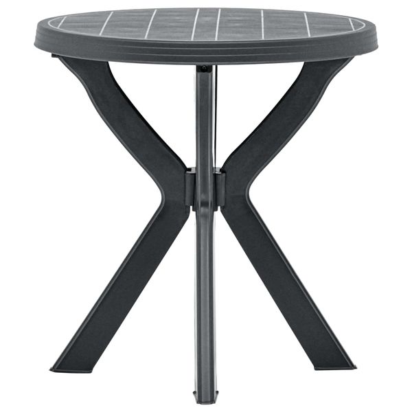 vidaXL Bistro stolík antracitový Ø70 cm plastový