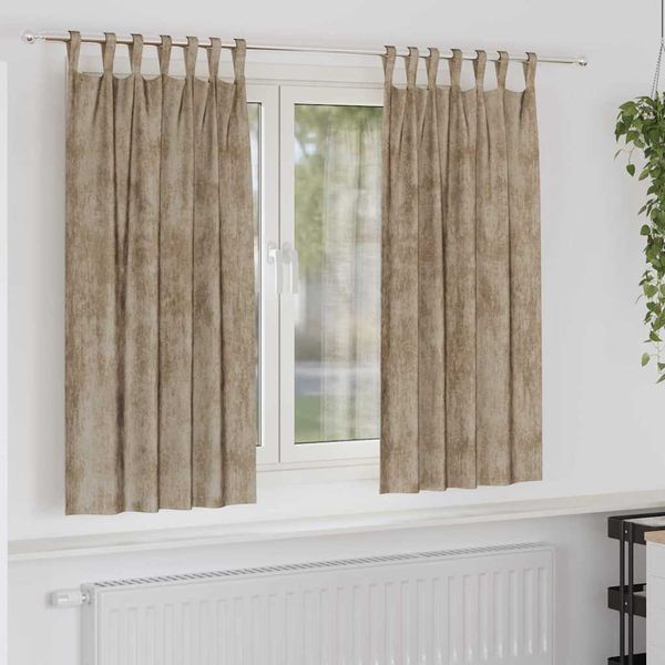 vidaXL Sametové závesy 2 pcs šampanského 175 x 140 cm Zamat