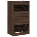 vidaXL Botník s 2 výklopnými zásuvkami hnedý dub 60x42x108 cm