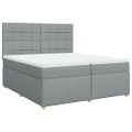 vidaXL Posteľný rám boxsping s matracom bledosivý 200x200 cm látka