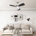 vidaXL Stropný ventilátor so svetlom a ovládačom 76 cm, tmavohnedý