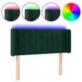vidaXL Čelo postele s LED tmavozelené 103x16x78/88 cm zamat
