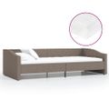 vidaXL Pohovka s matracom USB sivohnedá látková 90x200 cm