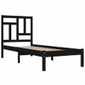 vidaXL Posteľný rám čierny drevený masív 75x190cm malé jednolôžko