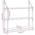 vidaXL 3-poschodová nástenná polica čierna 80x21x78,5 cm kompoz. drevo