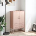vidaXL Vysoká skrinka ružová 68x39x111,5 oceľ