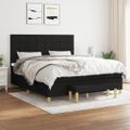 vidaXL Posteľný rám boxspring s matracom čierny 160x200 cm látka