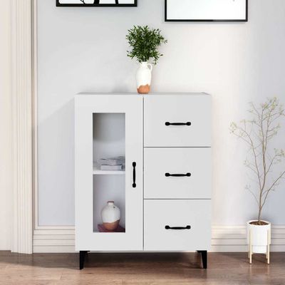 vidaXL Komoda biela 69,5x34x90 cm kompozitné drevo