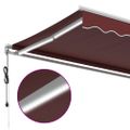 vidaXL Automaticky zaťahovacia markíza s LED vínová 450x350 cm