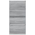 vidaXL Botník so 4 výklopnými zásuvkami sivý dub sonoma 80x21x163,5 cm