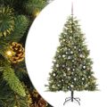 vidaXL Umelý vianočný stromček s pniškami Zelená 210 cm PVC a PE a kov