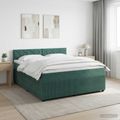 vidaXL Posteľ boxspring s matracom Tmavozelená 140 x 200 cm Zamat