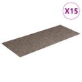 vidaXL Schodové rohože, samolepiace, 15 ks, 60x25 cm, béžové, obdĺžnikové