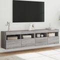 vidaXL TV nástenné skrinky s LED svetlami 2 ks sivé sonoma 80x30x40 cm