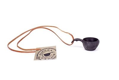 K1K Kupilka Mini cup Black Volume 1 cl, weight 6 g, leather cord 100 cm