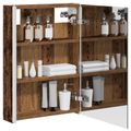 vidaXL Kúpeľňová zrkadlová skrinka Staré drevo 43 x 11,5 x 60,5 cm