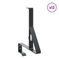 vidaXL Podpora strážcu snehu 12 ks Čierna 29,5 x 3 x 34,5 cm Oceľ