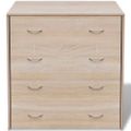 vidaXL Skrinka so 4 zásuvkami 60x30,5x71 cm, farba dubového dreva