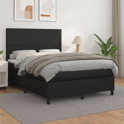 vidaXL Boxspring posteľ s matracom čierna 140x200 cm umelá koža