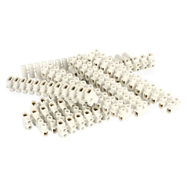 Skrutková svorkovnica 12× 4–6mm2, 450 V, biela, 10 ks