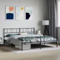 vidaXL Kovový rám postele bez matraca s čelom čierny 180x200 cm
