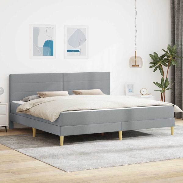vidaXL Rám postele s matracom Svetlosivá 180 x 200 cm látka