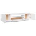 vidaXL TV skrinka s LED svetlami lesklá biela 160x35x40 cm
