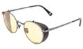 GUNNAR kancelářske/herní brýle FALLOUT LUCKY 38 NEW VEGAS ALLOY* jantarová skla * BLF 65 *  GUNNAR Focus Brýle, ochrana zraku, Amber, GUNNAR Focus, retro kulatý rám, kožený kryt, blokování modrého svetla, 100% UV
