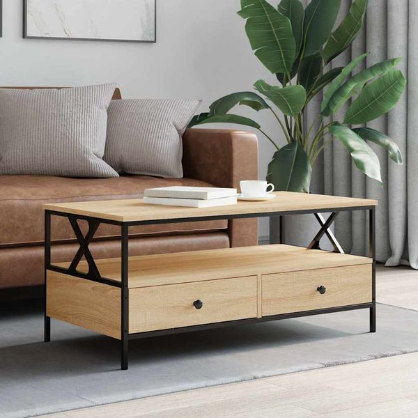 vidaXL Konferenčný stolík dub sonoma 100x51x45 cm kompozitné drevo