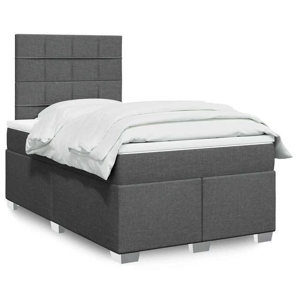 vidaXL Boxspring posteľ s matracom tmavosivý 120x200 cm látka