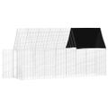 vidaXL Klietka pre králiky Strieborná 400 x 100 x 210 cm