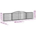 vidaXL Oblúkové gabionové koše 3 ks 400x30x80/100cm pozinkované železo
