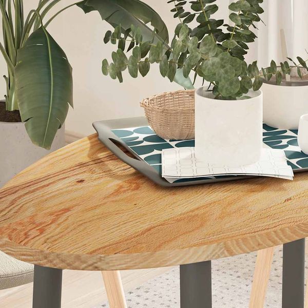 vidaXL Stolová doska bledohnedá 100x50x2 cm dubový masív oválny