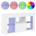 vidaXL Rohový LED TV kabinet 100 x 40 x 50 cm Vysoko lesklá biela