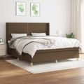 vidaXL Boxspring posteľ s matracom tmavohnedá 160x200 cm látka